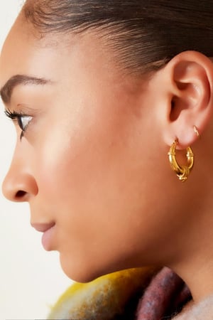 stainless steel earrings with rope detail - large  h5 Picture4